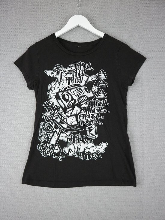 Artical Tops - Womens Artical Y2K Streetwear Graffiti Style Grunge Shirt Medium